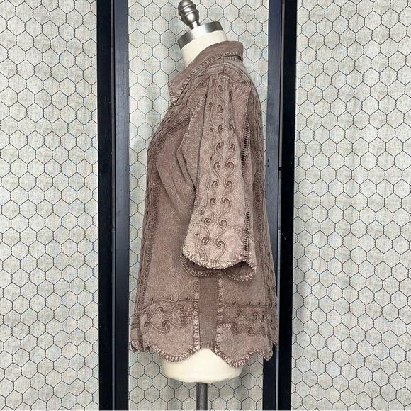 Inca Cottons Frost Brown Blouse - Picture 2 of 10